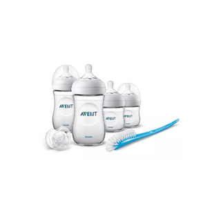 Conjunto de biberões AVENT Natural Anticólica, perfeito para a alimentação e conforto do bebê.