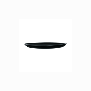 Conjunto de 6 pratos ovais pretos Luminarc Diwali Noir sobre mesa elegante