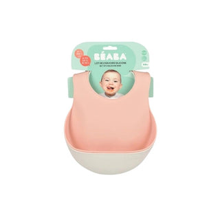 BEABA Conjunto De Babetes Silicone Rosa/Névoa X2 - Twisted Media 