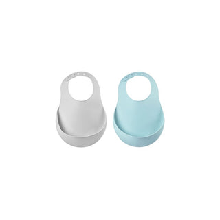 BEABA Conjunto de Babetes de Silicone Verde/Neblina - Twisted Media 
