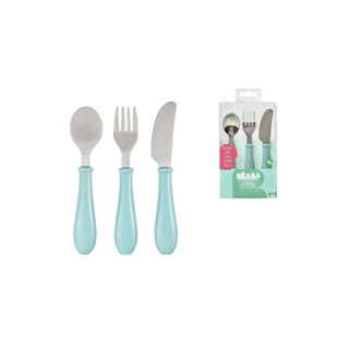 BEABA Conjunto de alimentação de aço inoxidável Azul - Twisted Media 