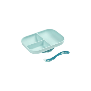 BEABA Prato de Ventosa Silicone + Colher - Twisted Media 