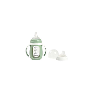 Biberão Beaba Verde de Treino 2 em 1 em Vidro 210ml - Twisted Media 