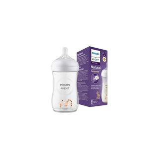 Biberão Philips Avent Natural Response 260 ml – Deco Girafa, Fluxo Médio T3 - Twisted Media