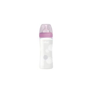 CHICCO Biberão de Vidro Rosa 240 ml - Twisted Media 