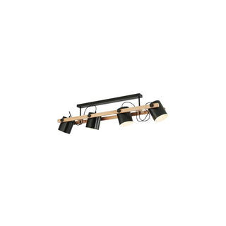 Candeeiro Braytron Madeira e Preto CLS Decorativa 4xE27 - Twisted Media
