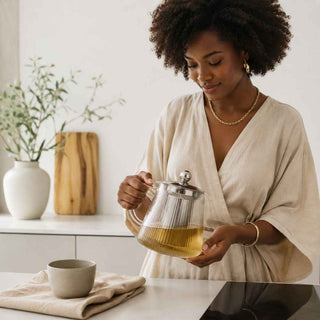 Chaleira de Vidro para Infusões 800ml com Filtro em Aço Inoxidável  - Twisted Media