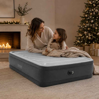 Colchão Insuflável INTEX Comfort-Plush Queen 203x152x46 cm com Bomba Elétrica Integrada - Twisted Media
