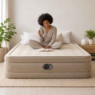 Colchão Insuflável Intex Ultra Plush Queen 203x152x46cm com Bomba Elétrica Integrada - Twisted Media