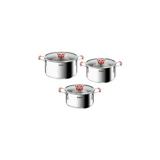 Conjunto 6 Peças Tefal Opti’Space Inox, Antiaderente Titanium, Indução - Twisted Media