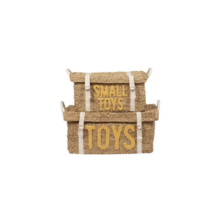 Conjunto de 2 Baús para Brinquedos Childhome em Rotim – Amarelo - Twisted Media 