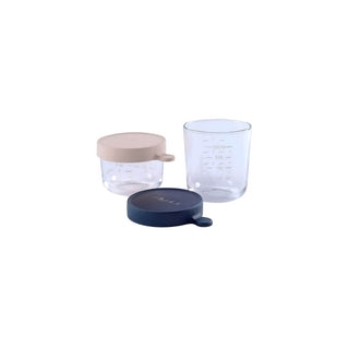Conjunto de 2 Potes de Vidro BEABA 150ml e 250ml – Conservação Segura - Twisted Media 
