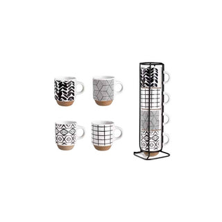 Conjunto de Canecas Ibili 4 Peças com Suporte - Twisted Media 