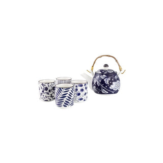 Conjunto de Chá IBILI com Bule 460ml e 4 Chávenas em Porcelana - Twisted Media