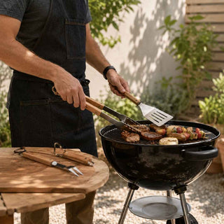 Conjunto de Ferramentas para Churrasco BBQ 3 Peças em Aço Inoxidável - Twisted Media