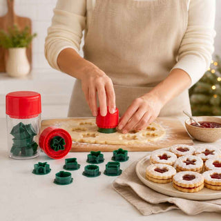 Conjunto de Natal IBILI com 10 Cortadores de Biscoito Linzer - Twisted Media