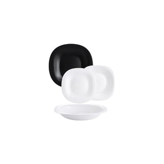 Conjunto de Pratos de Jantar Luminarc Carine Preto e Branco 18 Peças  - Twisted Media