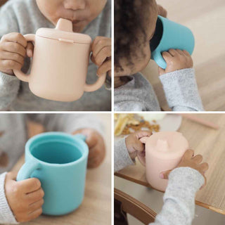 Copo de Aprendizagem em Silicone Béaba Azul - Twisted Media 