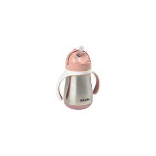 Copo de Palhinha BÉABA Inox 250ml Rosa  - Twisted Media 