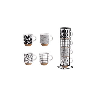 Conjunto de Canecas Ibili 4 Peças 130ml com Suporte Vertical  - Twisted Media