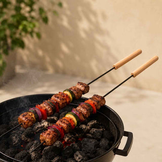 Espetos para Churrasco BBQ 40cm em Aço Inoxidável 2 Peças - Twisted Media