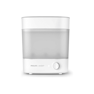 Avent Esterilizador Elétrico a Vapor 3 em 1 com design compacto e moderno.