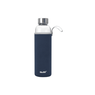 Garrafa de Vidro Ibili com Capa de Neoprene Azul Twisted Media 