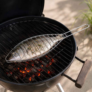 Grelha de Peixe BBQ em Aço Inoxidável 420x95mm - Twisted Media