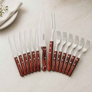 Kit para Churrasco Tramontina Polywood Vermelho 14 Peças em Inox - Twisted Media