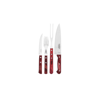 Kit para Churrasco Tramontina em Aço com Cabo Vermelho Polywood – 14 Peças - Twisted Media