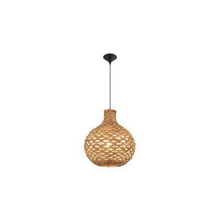 Luminária Pendente Decorativa Rattan E27 Preta - Twisted Media