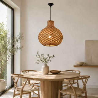 Luminária Pendente Decorativa Rattan E27 Preta - Twisted Media