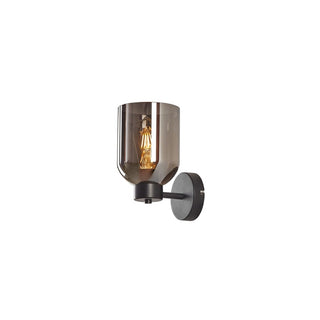Luminária de Parede Decorativa Preta com Vidro Fumado E27 - Twisted Media