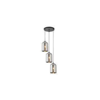 Luminária de Teto Decorativa Preta com Vidro Fumado 3xE27 - Twisted Media