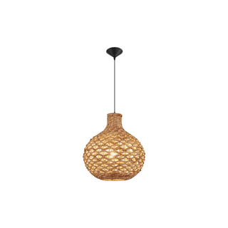 Luminária Pendente Decorativa Rattan E27 Preta - Twisted Media