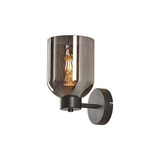 Luminária de Parede Decorativa Preta com Vidro Fumado E27 - Twisted Media