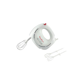 Batedeira Moulinex Easy Max 200W com batedores inox e design ergonômico em fundo branco - Twisted Media 