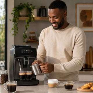 Máquina de Café Automática Philips Series 1200 com Espumador de Leite - Twisted Media 