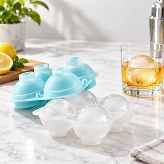 Molde de Gelo Ibili XL com 4 Esferas em Silicone - Twisted Media