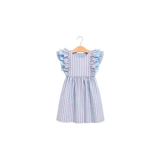 Vestido Infantil Azul Listrado PUKATUKA 100% Algodão - Twisted Media