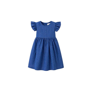Vestido Infantil Azul Xadrez PUKATUKA 100% Algodão - Twisted Media