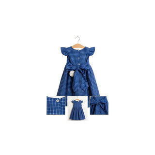 Vestido Infantil Azul Xadrez PUKATUKA 100% Algodão - Twisted Media