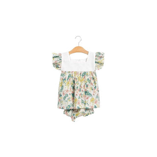 Vestido Infantil Verde PUKATUKA com Babados – 100% Algodão - Twisted Media