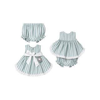 Vestido Infantil Verde PUKATUKA com Babados – 100% Algodão - Twisted Media