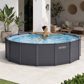 Piscina INTEX Graphite Gray Panel 478x124cm  - Twisted Media