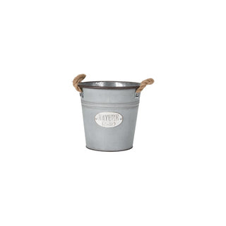 Plantador Redondo de Zinco com Corda BBQ – Estilo Rústico para Casa e Jardim - Twisted Media