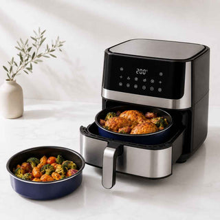 Recipiente Redondo para Air Fryer em Aço Esmaltado Vitrificado - Twisted Media 