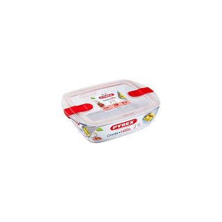Tigela de Vidro Pyrex Retangular 20x15 cm com Tampa - Twisted Media