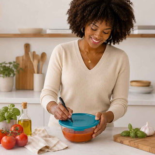 Tigela de Vidro Pyrex 1L Azul com Tampa - Twisted Media