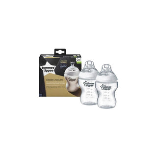 Tommee Tippee Closer to Nature 150 ml – Conjunto de 2 Biberões Fluxo Lento 0M+ - Twisted Media 